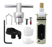 Gettimore Repuesto de núcleo de válvula de control de ducha para válvulas 2510 2520 2570 2590, kit de molduras de latón con mango de palanca negro mate, compatible con T2901