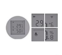 Gettimore Sensor de clima inalámbrico Zigbee con pantalla LCD grande, monitoreo en tiempo real y alarmas, compatible con Google Home, blanco (wifi)