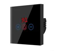 Gettimore Smart WiFi Wall Switch 4400W Heavy Duty para calentador de agua y control de energía de CA Control de voz para Alexa/Google Glass Panel 86x86mm Negro (negro)