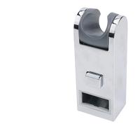 Gettimore Soporte ajustable para cabezal de ducha para rieles de tubo cuadrado, 30 x 15 mm, 30 x 18 mm, acabado cromado con rotación de 360 grados y almohadillas de resina resistentes a los arañazos