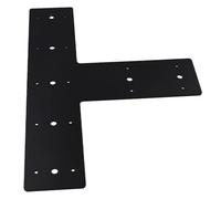 Gettimore Soporte plano de acero resistente en forma de T de 14 x 8.5 pulgadas, placa de armadura industrial negra para techos de madera de 4 x 4, 6 x 6 pulgadas, pérgola, soporte de cenador de jardín
