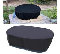 Gettimore Stock - Cubierta ovalada para tanque de 50/100/150/300 galones, resistente al agua, tela Oxford 210D, cubierta de baño de hielo con cordón para un ajuste seguro, color negro