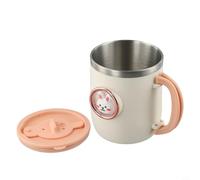 Gettimore Taza aislada de acero inoxidable 316 con asa plegable, capacidad de 450 ml, tapa a prueba de fugas, color rosa