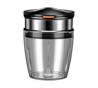 Gettimore Taza para cortar frutas de acero inoxidable, acero inoxidable 304 y material ABS con deflector extraíble para setas de fresa y plátano, negro y naranja
