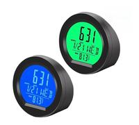 Gettimore Termómetro digital de reloj solar para coche con pantalla LCD luminosa, fecha, semana y temperatura