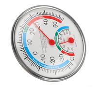 Gettimore Termómetro higrómetro analógico para interiores y exteriores, medidor de control de clima de habitación a gran escala para laboratorio de casa, blanco, 13 cm
