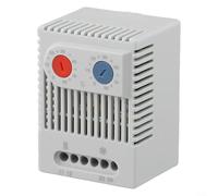 Gettimore Termostato mecánico ajustable de 0-60 ℃ para DIN DIN15, DIN32, DIN35, interruptor controlador de temperatura compacto eléctrico para calentador, ventilador de filtro (ZR011 rojo + azul)