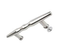 Gettimore Tirador de puerta de ducha de acero inoxidable con acabado cromado para mamparas de ducha, 245 mm de longitud, distancia central de agujero de 145 mm, compatible con agujeros de vidrio de 6