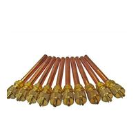 Gettimore Válvula de servicio de acceso HVAC con núcleo de vástago para kit de carga de refrigeración, válvula de latón de 6.35 mm compatible con R12 R22 R134A, paquete de 5 o 10