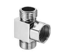 Gettimore Válvula desviadora de ducha de latón G1/2 cromada de 3 vías para manguera de ducha y conexiones de grifo