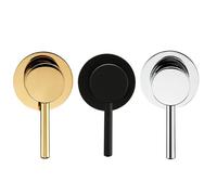 Gettimore Válvula mezcladora manual oculta redonda montada en la pared de 1/2 pulgada, construcción de latón con acabado cromado para control de agua fría y caliente