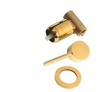 Gettimore Válvula mezcladora manual oculta redonda montada en la pared para control de agua fría y caliente, válvula de latón de 1/2 pulgada con diseño de palanca única, acabado cromado, compatible