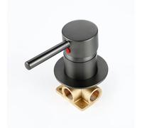 Gettimore Válvula mezcladora manual oculta redonda montada en la pared para control de agua fría y caliente, válvula de fontanería de latón de 1/2 pulgada con mango de palanca única, acabado cromado