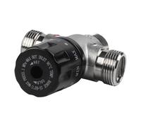 Gettimore Válvula mezcladora termostática DN20 de 3/4 pulgadas para calentador de agua solar, conector de tubo BSP de latón, presión media para un control estable y seguro de la temperatura del agua