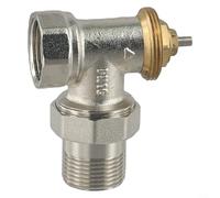 Gettimore Válvula termostática de radiador de ángulo de latón DN15/DN20 M30x1.5 Válvula de control de temperatura de rosca para sistema de calefacción para ajuste de temperatura (DN20)