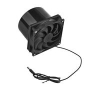 Gettimore Ventilador de escape de brida de 12 V para invernadero, gallinero, casa de perro, cocina, baño, ventilador de ventilación de plástico de 120 x 120 x 100 mm, compatibilidad con panel solar