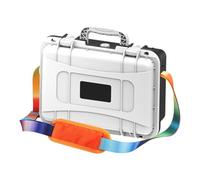 Gettimore Waterproof Storage Box for Nintendo Switch, 35x26x15cm ABS Case with Shoulder Strap, Portable Protective Travel Bag for Console and Accessories White