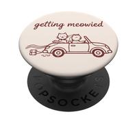 Getting Meowied Cat Boda Novia Novio Divertido PopSockets PopGrip Adhesivo