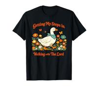 Getting My Steps in Walking with The Lord Christian Floral Camiseta