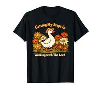 Getting My Steps in Walking with The Lord Christian Floral I Camiseta
