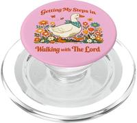 Getting My Steps in Walking with The Lord Christian Floral PopSockets PopGrip para MagSafe