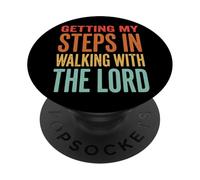 Getting My Steps In Walking with The Lord PopSockets PopGrip Adhesivo