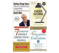 Getting Things Done, Deep Work, Los 7 hábitos de las personas altamente efectivas, 4 disciplinas de ejecución 4 libros