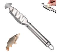 Gettoreach 2-In-1 Stainless Steel Fish Scaler Ginger Grater, Fish Scales Scraping Tool, Hanging Handle Kitchen Tool For Descaling, Grating And Cleaning(1 pcs)