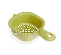 Gettoreach Draining Basket, 2025 New Kitchen Dual-Layer Draining Basket With Handle, For Washing Various Fruits Vegetables(green)