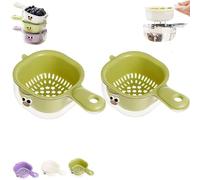 Gettoreach Draining Basket, Gettoreach Kitchen Dual-Layer Draining Basket with Handle, Double-Layer Design, Lock Design, Fruit Washing Bowl with Strainer,For Washing Various Fruits Vegetables (2A)