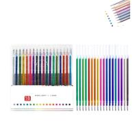 Gettoreach Glitter Gel Pens Set, Metallic Glitter Gel Pens Set for Artists, Glitter Metallic Markers for Greeting Birthday Cards Present, Drawing, Scrapbooking Supplies (18colors+Refills)
