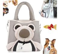 Gettoreach Pet Shoulder Carrier Bag, Cozy Dog Sling Carriers, Cute Bear Pet Carrier Shoulder Bag with Head-out Design, Adjustable Sling Carriers, Hands-Free Breathable Cozy, for Small Pets (1PC)