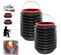 Gettoreach Portable Car Trash Bin-Foldable Outdoor Fishing Bucket Can with Lid, Leak-Proof & 4L Car Trash Can for Truck, RV, Fishing, Camping & Office (Without cover,2PCS)