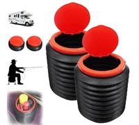 Gettoreach Portable Car Trash Bin-Foldable Outdoor Fishing Bucket Can with Lid, Leak-Proof & 4L Car Trash Can for Truck, RV, Fishing, Camping & Office (With cover,2PCS)