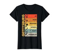 Gettysburg Generales Líderes de la Guerra Civil Retratos históricos Arte Camiseta gráfica económica, Mujer, Negro, XL