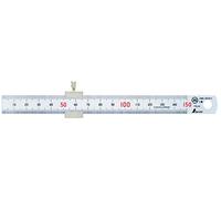 Getue シンワ測定(Shinwa Sokutei) 直尺 シルバー ストッパー付き 15cm 76751