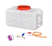 getuse Contenedor de agua horizontal para almacenamiento de alimentos, jarra de agua a prueba de fugas con grifo y manguera, tanque de agua portátil para exteriores, blanco, 30 kg