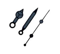 getuse Juego de Manecillas Luminosas para Reloj, Punteros de Reloj Modernos y Ligeros, Piezas de Modificación DIY para Horas, Minutos y Segundos- Gris