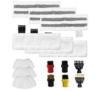 Getyjoe Juego de 15 Accesorios para Limpiador a Vapor para Kärcher Easyfix SC1/SC2/SC3/SC4/SC5/SV7 Paños de Microfibra, 3 paños de fregado+3 paños de microfibra+3 paños de limpieza+6 cepillos
