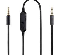 GEU Cable de Audio de Repuesto para Logitech G433/G233/G Pro/G Pro X, 2M Cable Trenzado de Nylon 3.5mm con Control de Volumen y Silencio, Sonido HiFi para PS4/Xbox One/PC/Switch (Negro)