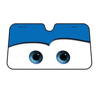geugecy Parasol para coche, parabrisas delantero, cartón, 130 x 70 cm, con ventosa, ojos grandes, parasoles para autoprotección para el sol, interior, azul