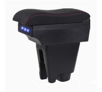 GEUXE Compatible con reposabrazos Peugeot 107, for Toyota Aygo BJ, for Citroen C1, Caja de reposabrazos, Piezas Interiores, Caja de Almacenamiento Especial con luz USB (Color : A Black Red Line)