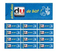 GEVECORI 24 regalos para invitados a la comunión, «Me alegro de que estés aquí». Funda de fieltro personalizada para chocolate, regalos para invitados a la confirmación, regalo de cumpleaños (Azul)