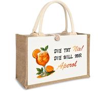 GEVECORI Aperol - Bolsa de regalo de yute premium, XXL, set de regalo Aperol Spritz accesorios para mujer, colega y novia, perfecto para fiestas en el jardín y paseos