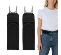 GEVECORI Cinturones Elásticos Invisibles Sin Hebilla Para Hombre y Mujer, Gancho de Metal Táctico Ajustable Con Cierre de, Cinturón Sin Hebilla Para Trabajo, Ocio, Negocios (2 Zwart)
