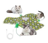 Gevvnss Juguete Interactivo para Gatos,Juguete para Gatitos Activado por Tacto,3 Modos Y Vvelocidades,Juguete Eléctrico De Inteligencia para Pluma Oculta,Sonido Realista De Ratón Chirriante,Carga USB
