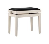 GEWA Banco de Piano Deluxe Abedul Blanco Mate (Ajuste de Altura Suave de 48-57 cm, Hecho de Madera Maciza de Calidad, Duradero y Robusto, Superficie de Asiento de 52 x 30 cm, tapizado de Terciopelo)