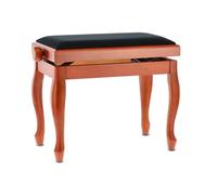 GEWA Piano bench Deluxe Classic (madera maciza, carga de rotura de 2 toneladas, asiento de 52x30 cm, mecanismo de tijera preciso, altura de 45 a 57 cm), cerezo mate