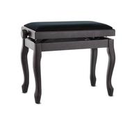 GEWA Pianobank Deluxe Classic (Madera Maciza, Carga de Rotura de 2 toneladas, Asiento de 52x30 cm, Mecanismo de Tijera preciso, Altura de 45 a 57 cm), Palisandro Mate