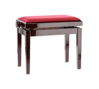 GEWA Banco de Piano Deluxe, Madera Maciza, Ajustable en Altura, Caoba Brillante